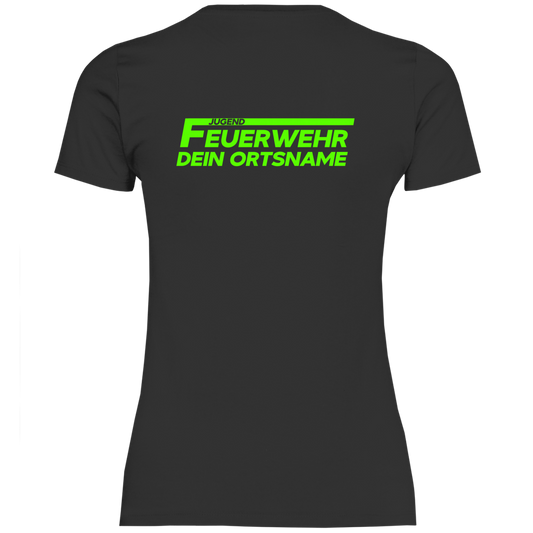 Damen T-Shirt - Jugendfeuerwehr Grün [Personalisierbar]