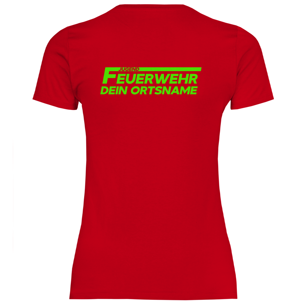 Damen T-Shirt - Jugendfeuerwehr Grün [Personalisierbar]