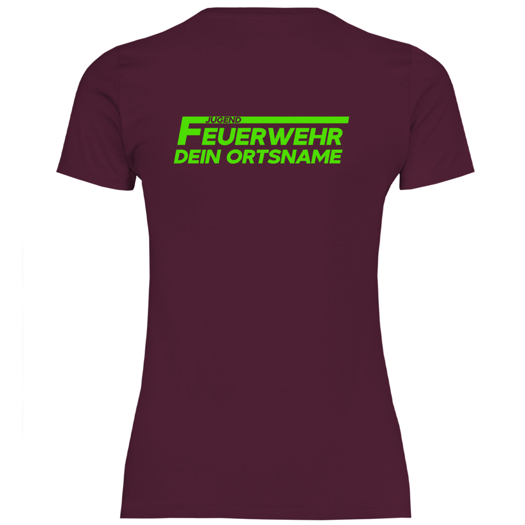 Damen T-Shirt - Jugendfeuerwehr Grün [Personalisierbar]