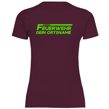 Damen T-Shirt - Jugendfeuerwehr Grün [Personalisierbar]