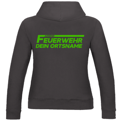 Damen Hoodie - Jugendfeuerwehr Grün [Personalisierbar]