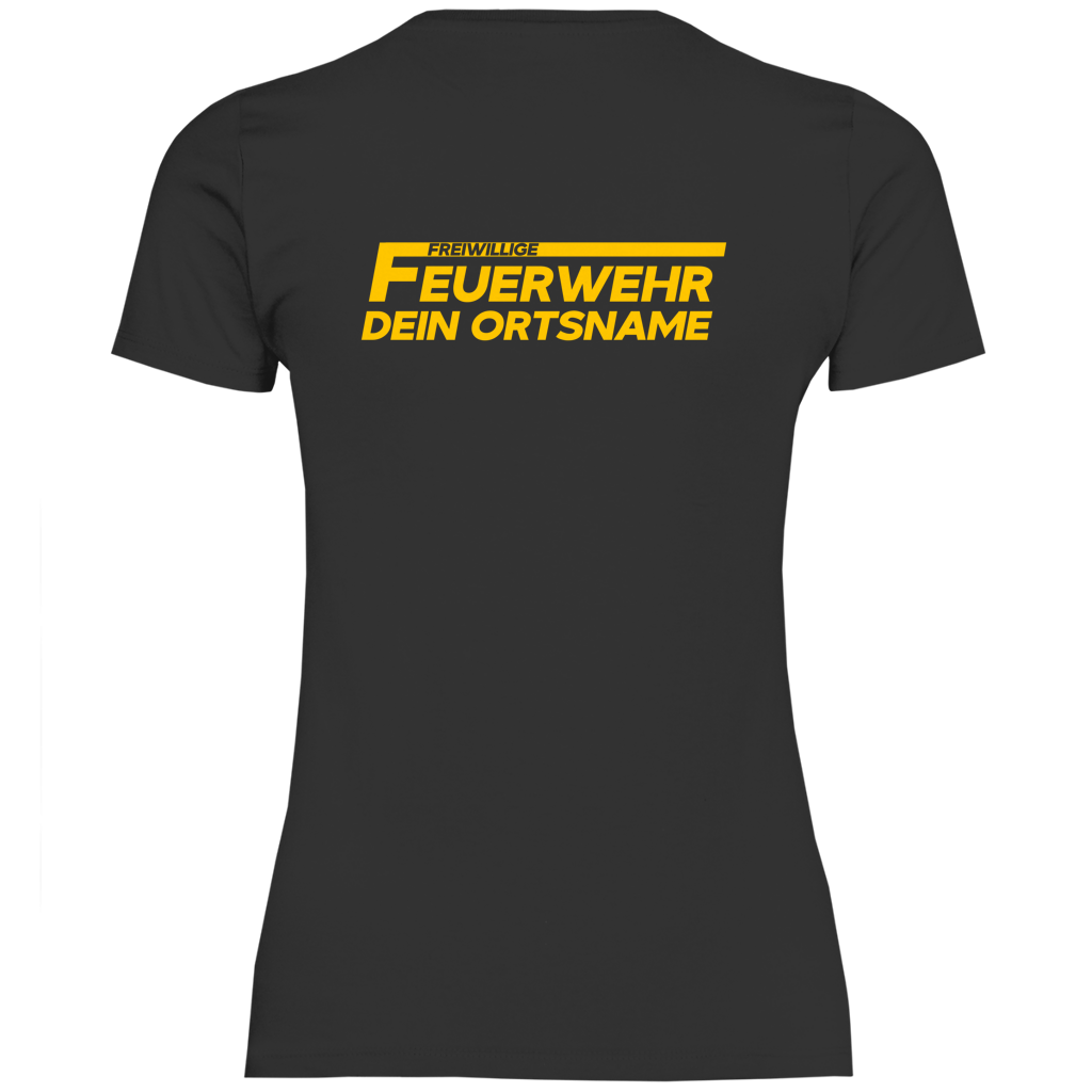 Damen T-Shirt - Freiwillige Feuerwehr Gelb [Personalisierbar]