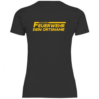 Damen T-Shirt - Freiwillige Feuerwehr Gelb [Personalisierbar]