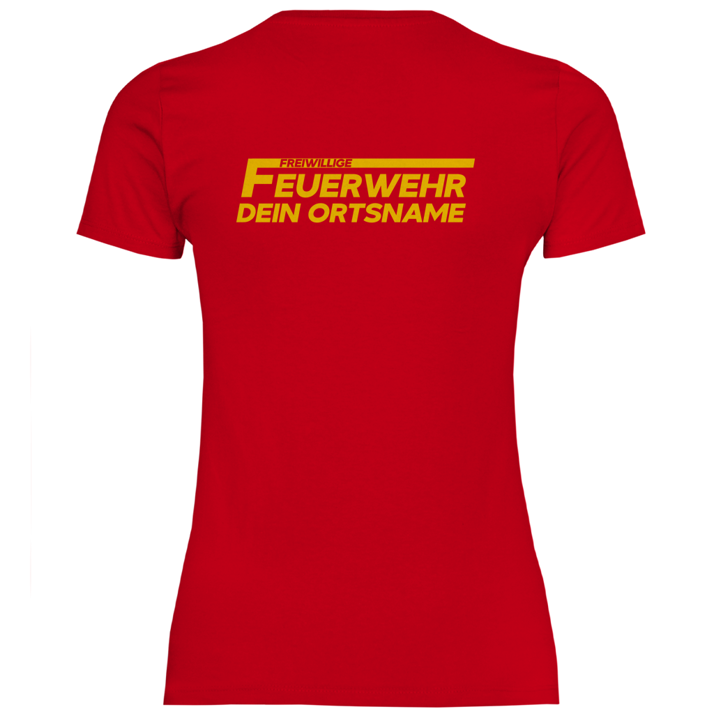 Damen T-Shirt - Freiwillige Feuerwehr Gelb [Personalisierbar]