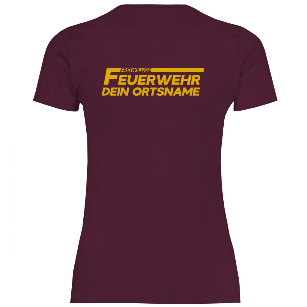 Damen T-Shirt - Freiwillige Feuerwehr Gelb [Personalisierbar]