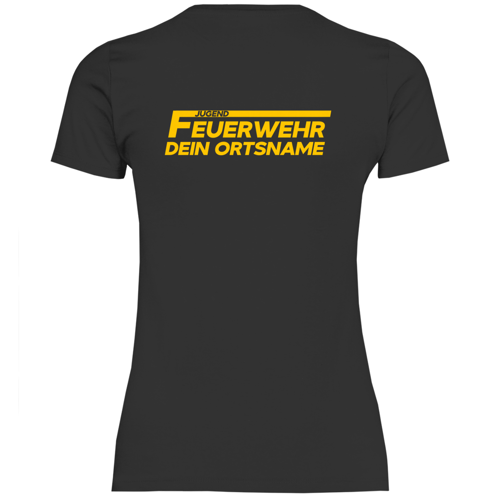 Damen T-Shirt - Jugendfeuerwehr Gelb [Personalisierbar]