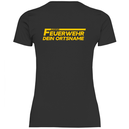 Damen T-Shirt - Jugendfeuerwehr Gelb [Personalisierbar]