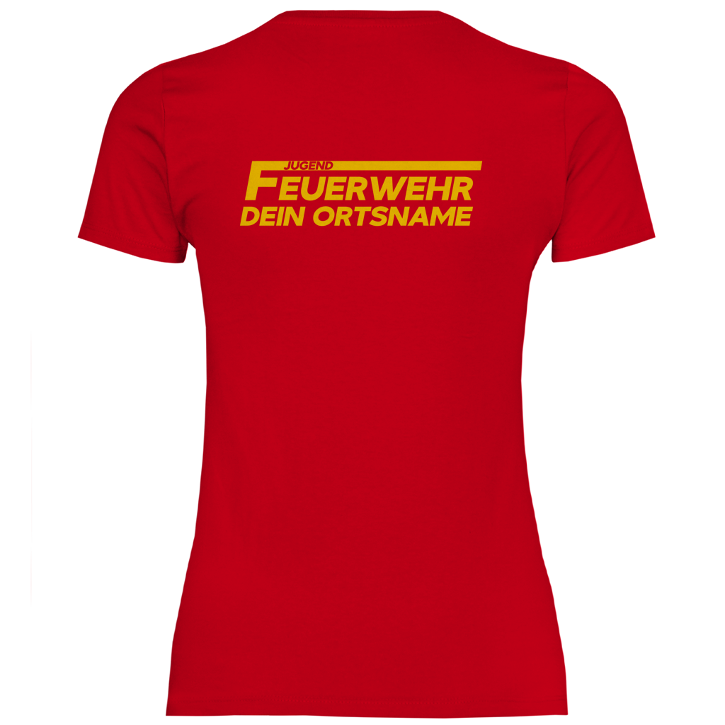 Damen T-Shirt - Jugendfeuerwehr Gelb [Personalisierbar]