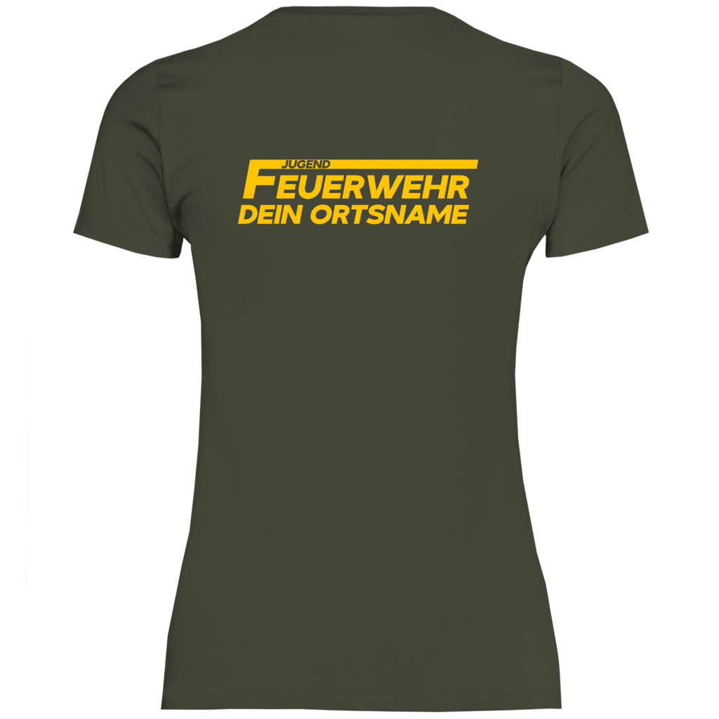 Damen T-Shirt - Jugendfeuerwehr Gelb [Personalisierbar]