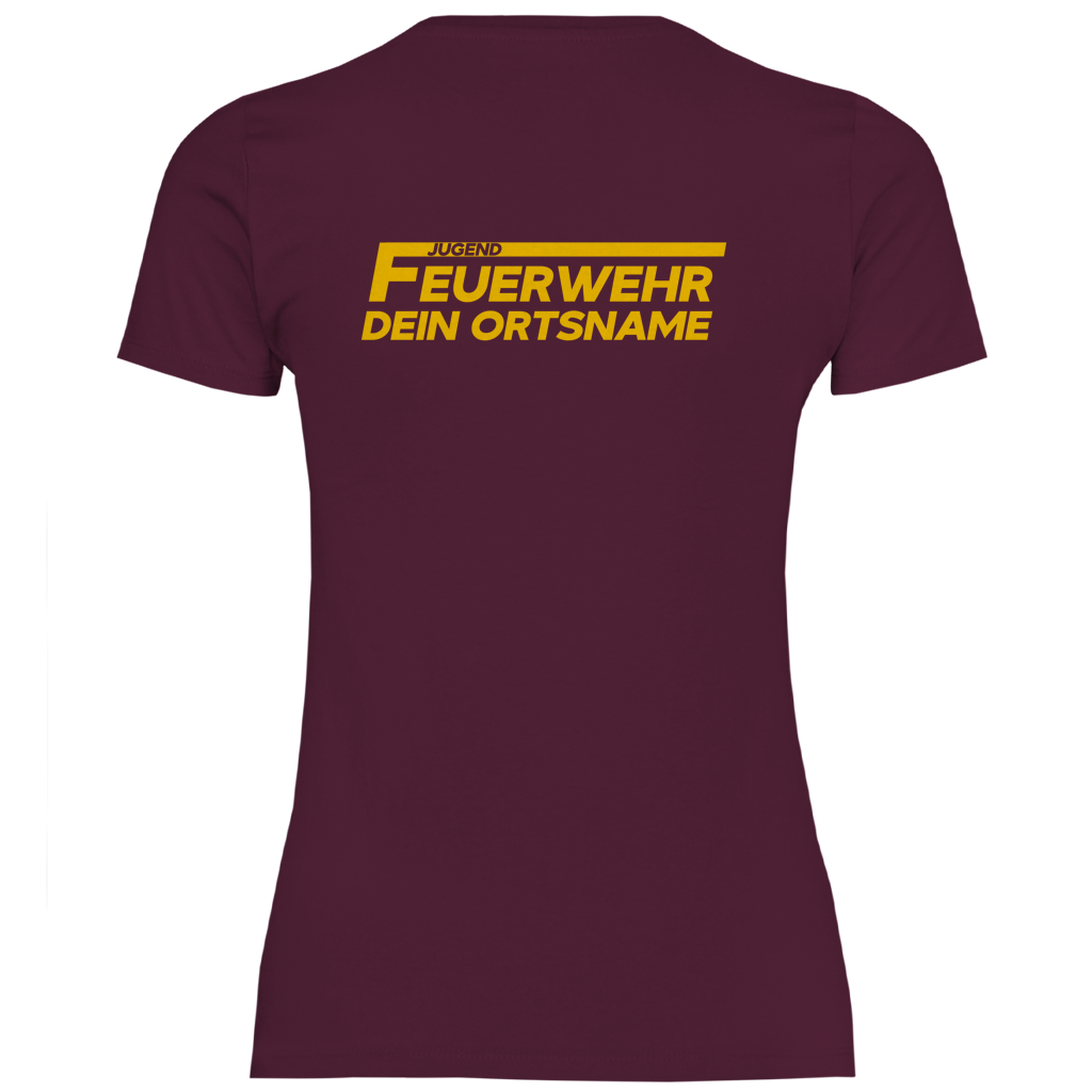 Damen T-Shirt - Jugendfeuerwehr Gelb [Personalisierbar]