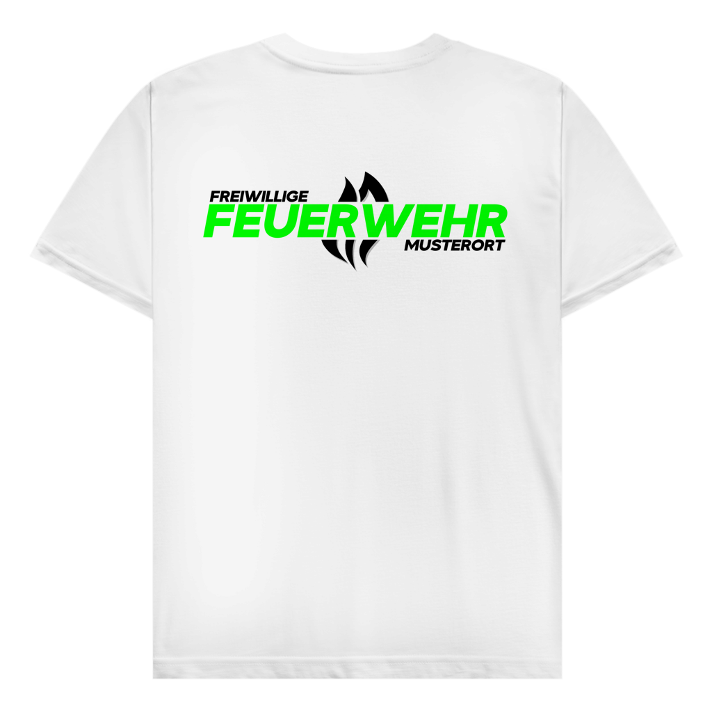 Herren T-Shirt - Flamme Freiwillige Feuerwehr Grün [Personalisierbar]