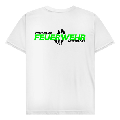 Herren T-Shirt - Flamme Freiwillige Feuerwehr Grün [Personalisierbar]