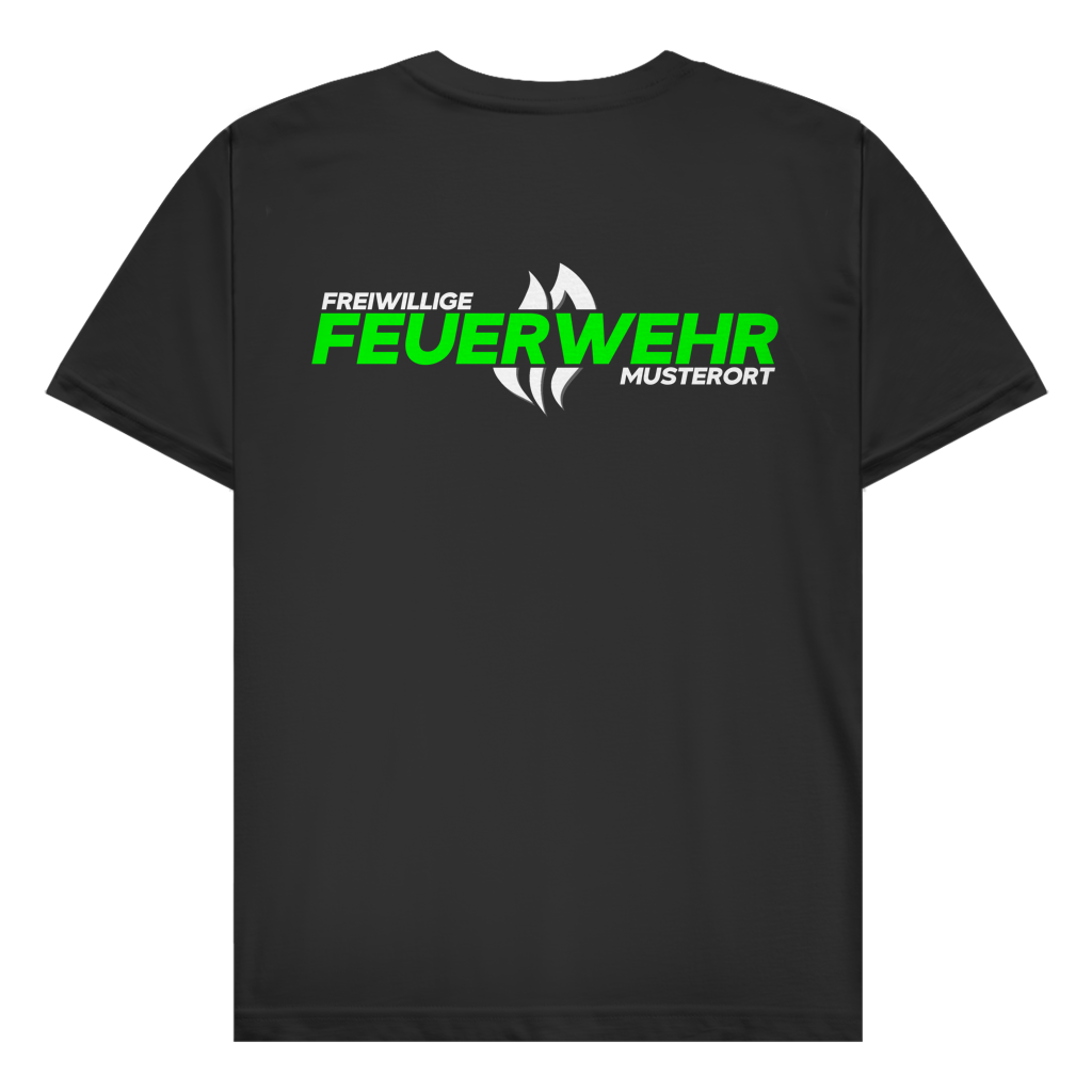 Herren T-Shirt - Flamme Freiwillige Feuerwehr Grün [Personalisierbar]