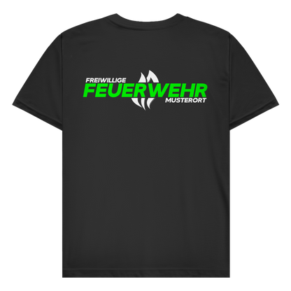 Herren T-Shirt - Flamme Freiwillige Feuerwehr Grün [Personalisierbar]