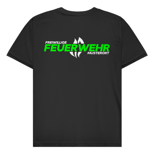 Herren T-Shirt - Flamme Freiwillige Feuerwehr Grün [Personalisierbar]
