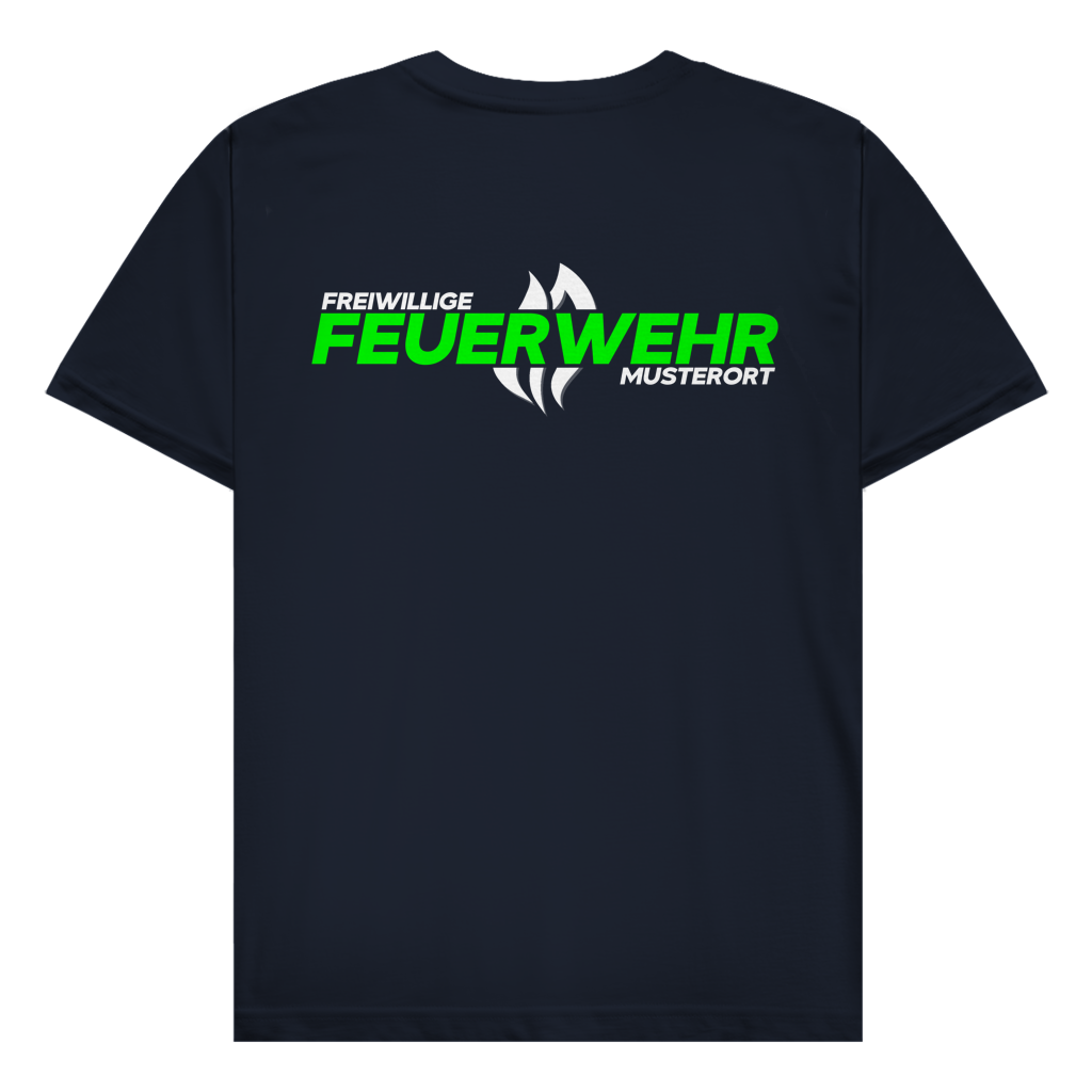 Herren T-Shirt - Flamme Freiwillige Feuerwehr Grün [Personalisierbar]