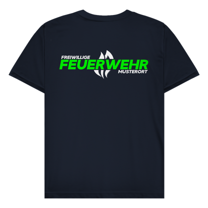 Herren T-Shirt - Flamme Freiwillige Feuerwehr Grün [Personalisierbar]