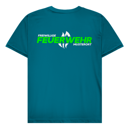 Herren T-Shirt - Flamme Freiwillige Feuerwehr Grün [Personalisierbar]