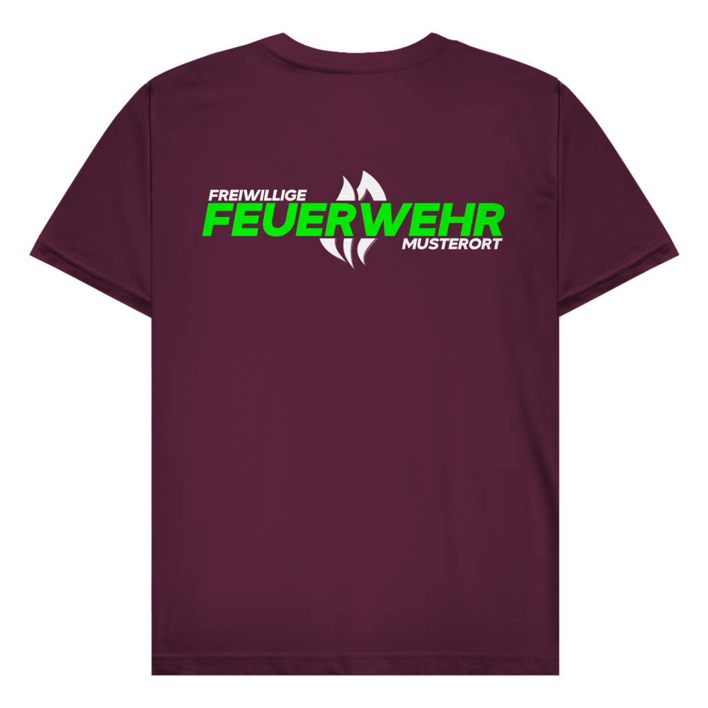 Herren T-Shirt - Flamme Freiwillige Feuerwehr Grün [Personalisierbar]