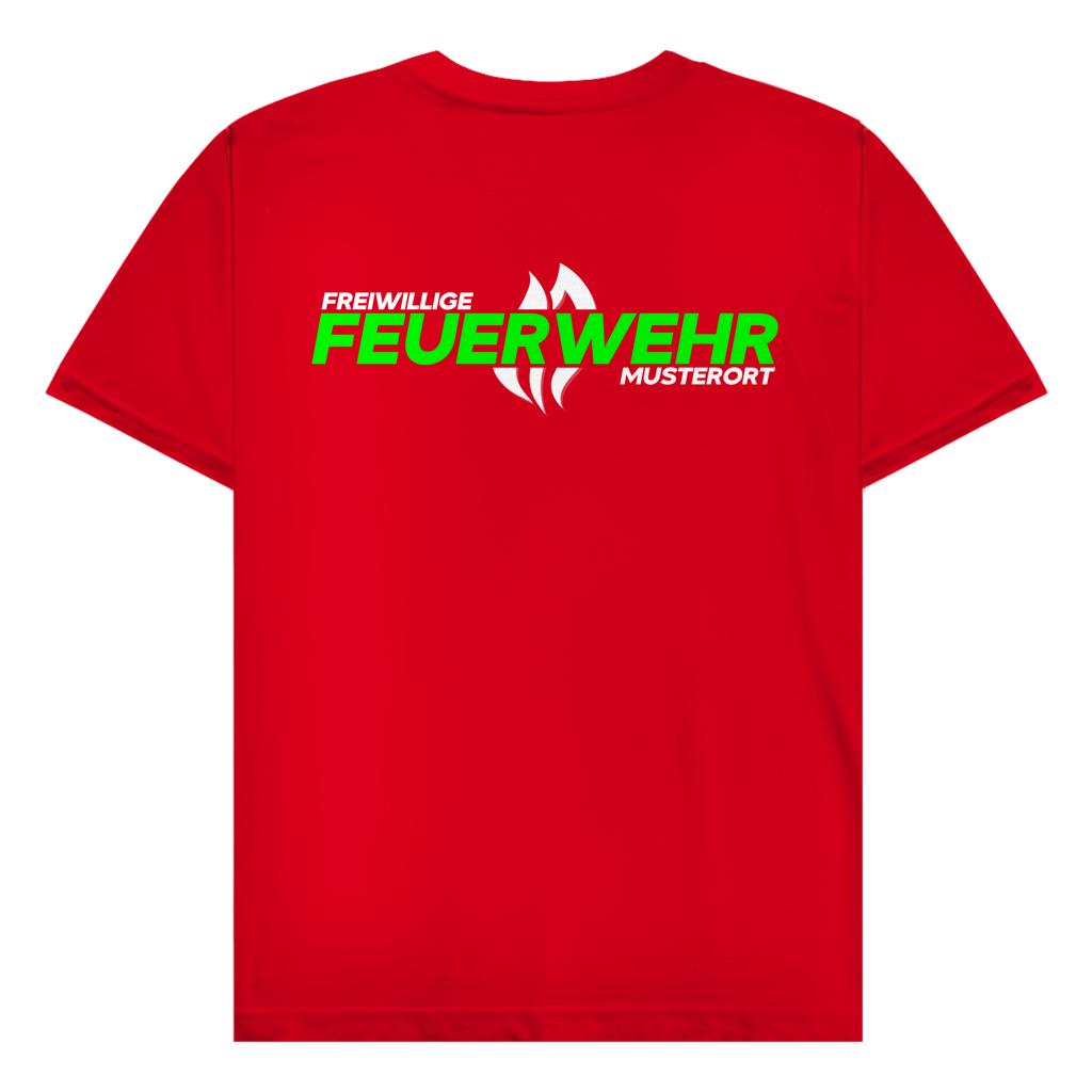 Herren T-Shirt - Flamme Freiwillige Feuerwehr Grün [Personalisierbar]