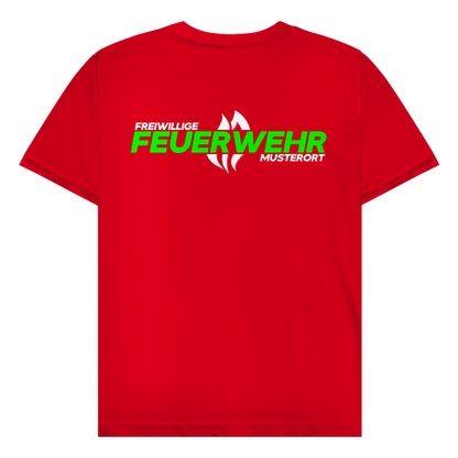 Herren T-Shirt - Flamme Freiwillige Feuerwehr Grün [Personalisierbar]