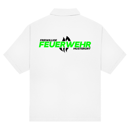 Unisex Poloshirt - Flamme Freiwillige Feuerwehr Grün [Personalisierbar]
