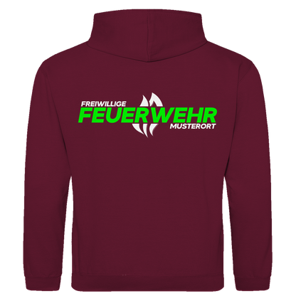 Herren Hoodie - Flamme Freiwillige Feuerwehr Grün [Personalisierbar]