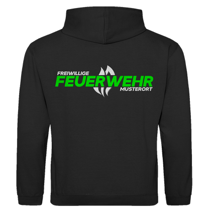 Herren Hoodie - Flamme Freiwillige Feuerwehr Grün [Personalisierbar]