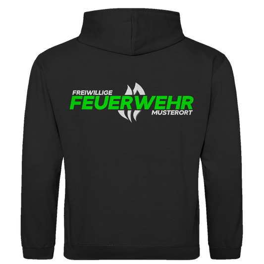 Herren Hoodie - Flamme Freiwillige Feuerwehr Grün [Personalisierbar]