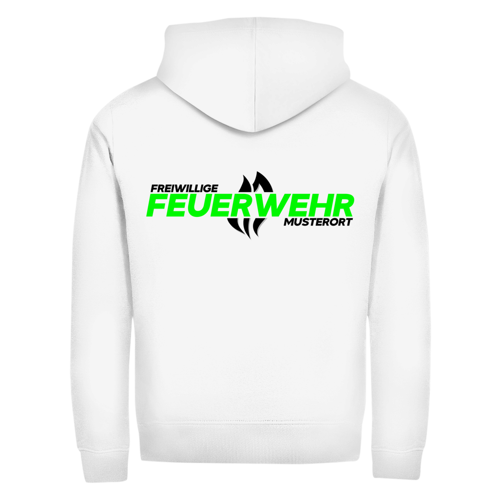 Unisex Zipper Hoodie - Flamme Freiwillige Feuerwehr Grün [Personalisierbar]