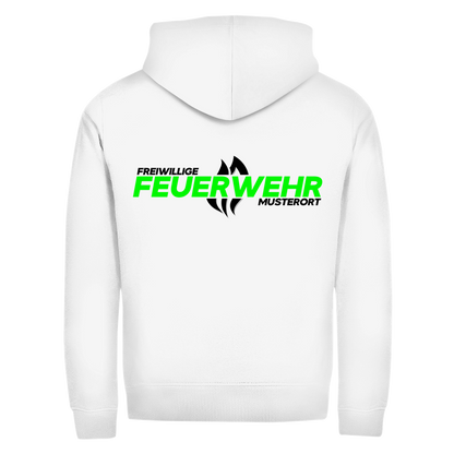 Unisex Zipper Hoodie - Flamme Freiwillige Feuerwehr Grün [Personalisierbar]