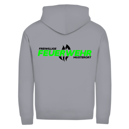 Unisex Zipper Hoodie - Flamme Freiwillige Feuerwehr Grün [Personalisierbar]