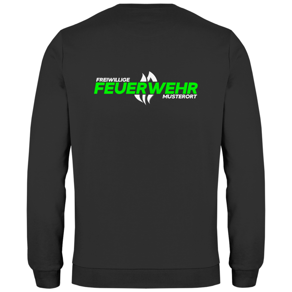 Herren Sweatshirt - Flamme Freiwillige Feuerwehr Grün [Personalisierbar]