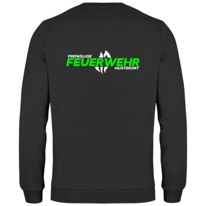 Herren Sweatshirt - Flamme Freiwillige Feuerwehr Grün [Personalisierbar]