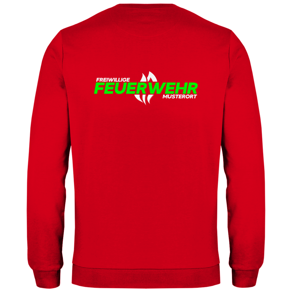 Herren Sweatshirt - Flamme Freiwillige Feuerwehr Grün [Personalisierbar]