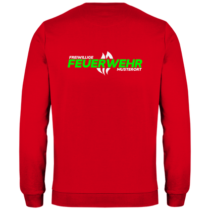 Herren Sweatshirt - Flamme Freiwillige Feuerwehr Grün [Personalisierbar]