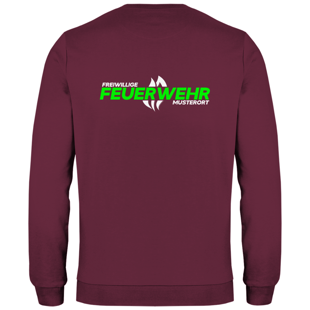 Herren Sweatshirt - Flamme Freiwillige Feuerwehr Grün [Personalisierbar]