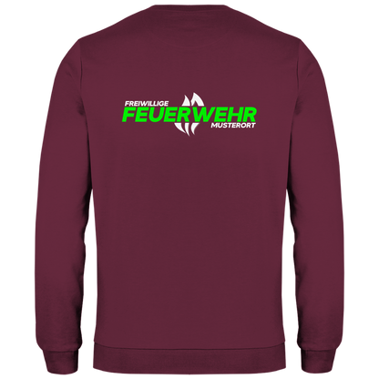 Herren Sweatshirt - Flamme Freiwillige Feuerwehr Grün [Personalisierbar]