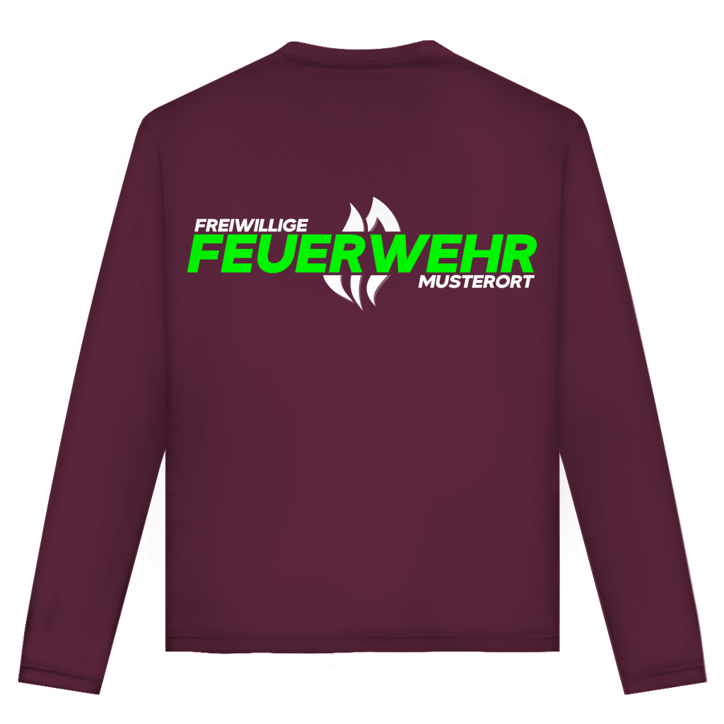Unisex Langarmshirt - Flamme Freiwillige Feuerwehr Grün [Personalisierbar]