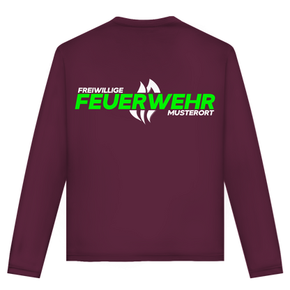 Unisex Langarmshirt - Flamme Freiwillige Feuerwehr Grün [Personalisierbar]