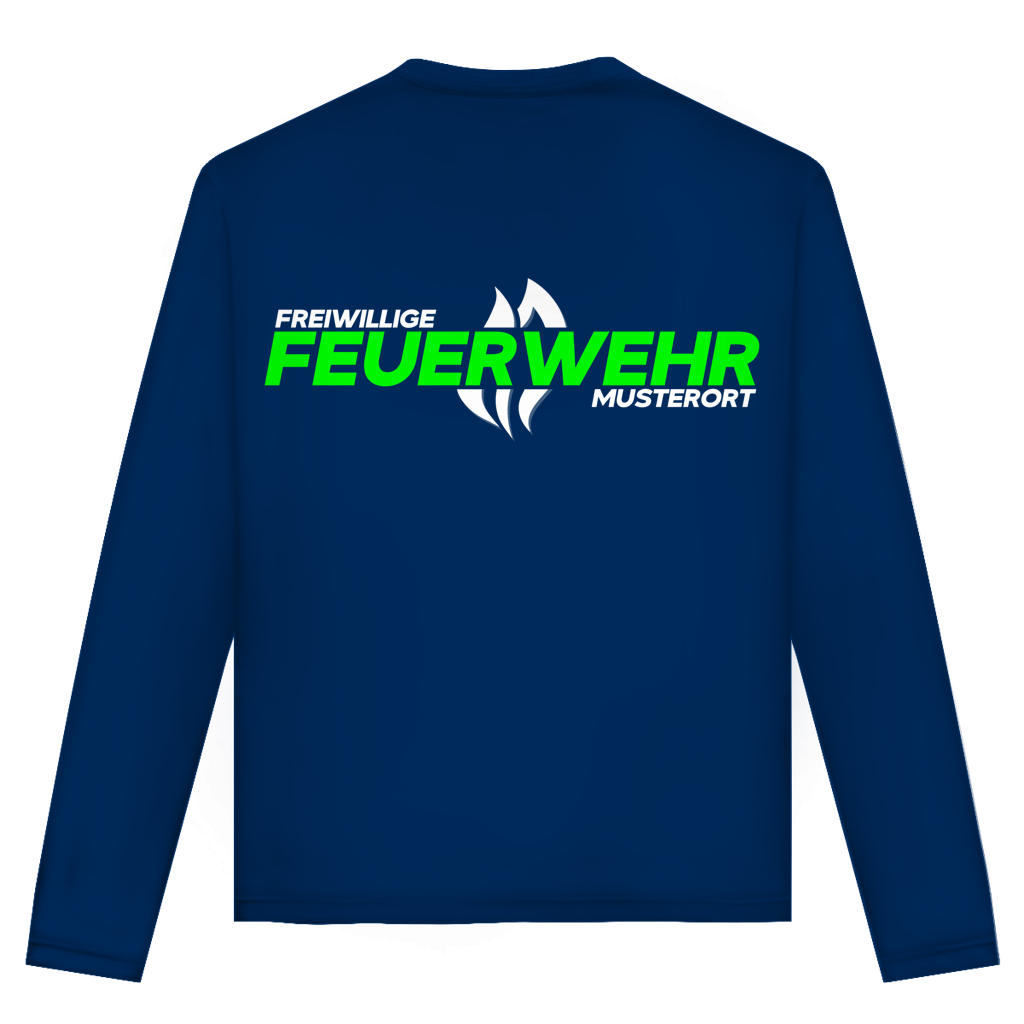 Unisex Langarmshirt - Flamme Freiwillige Feuerwehr Grün [Personalisierbar]