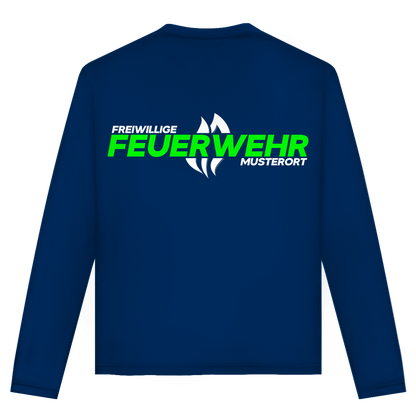 Unisex Langarmshirt - Flamme Freiwillige Feuerwehr Grün [Personalisierbar]
