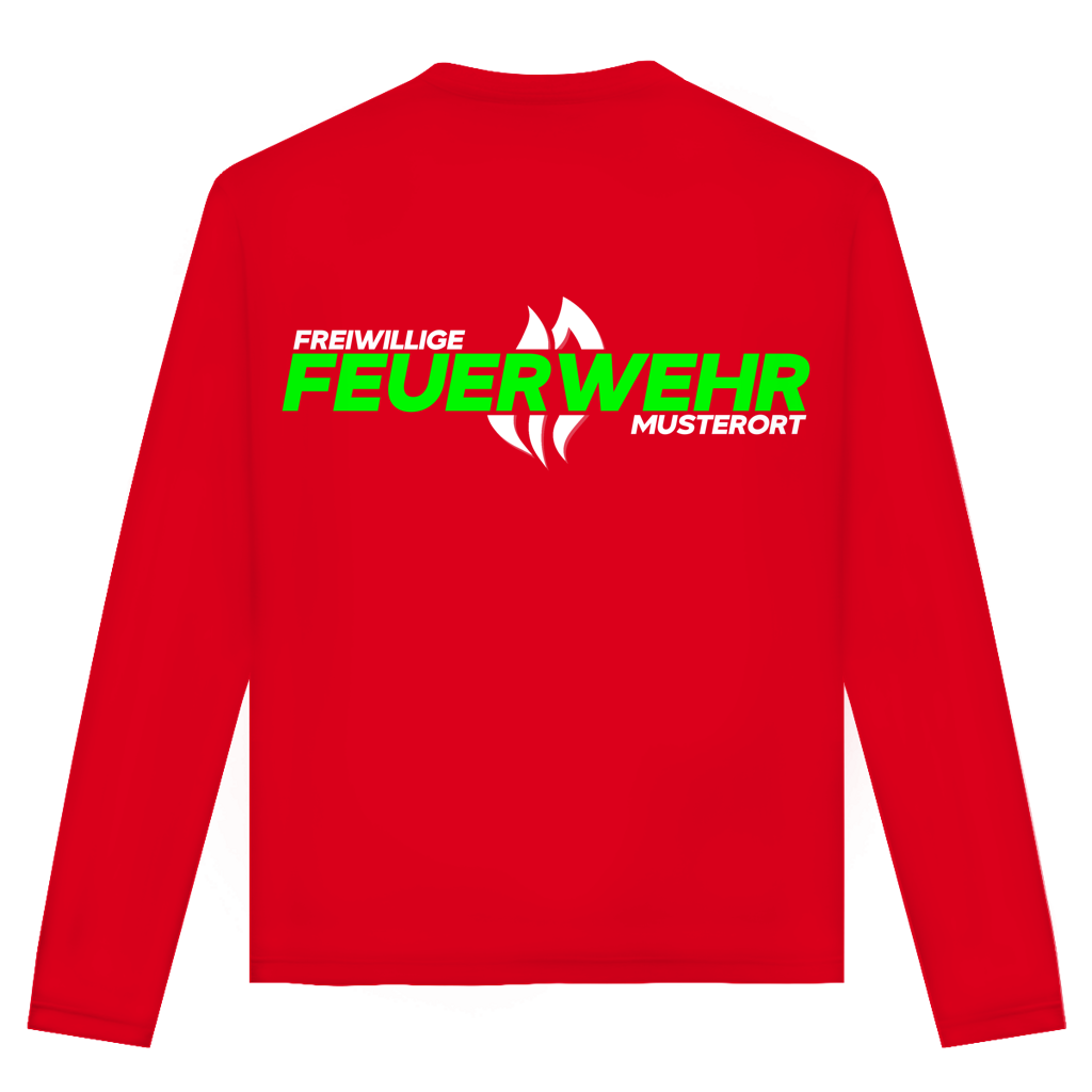 Unisex Langarmshirt - Flamme Freiwillige Feuerwehr Grün [Personalisierbar]