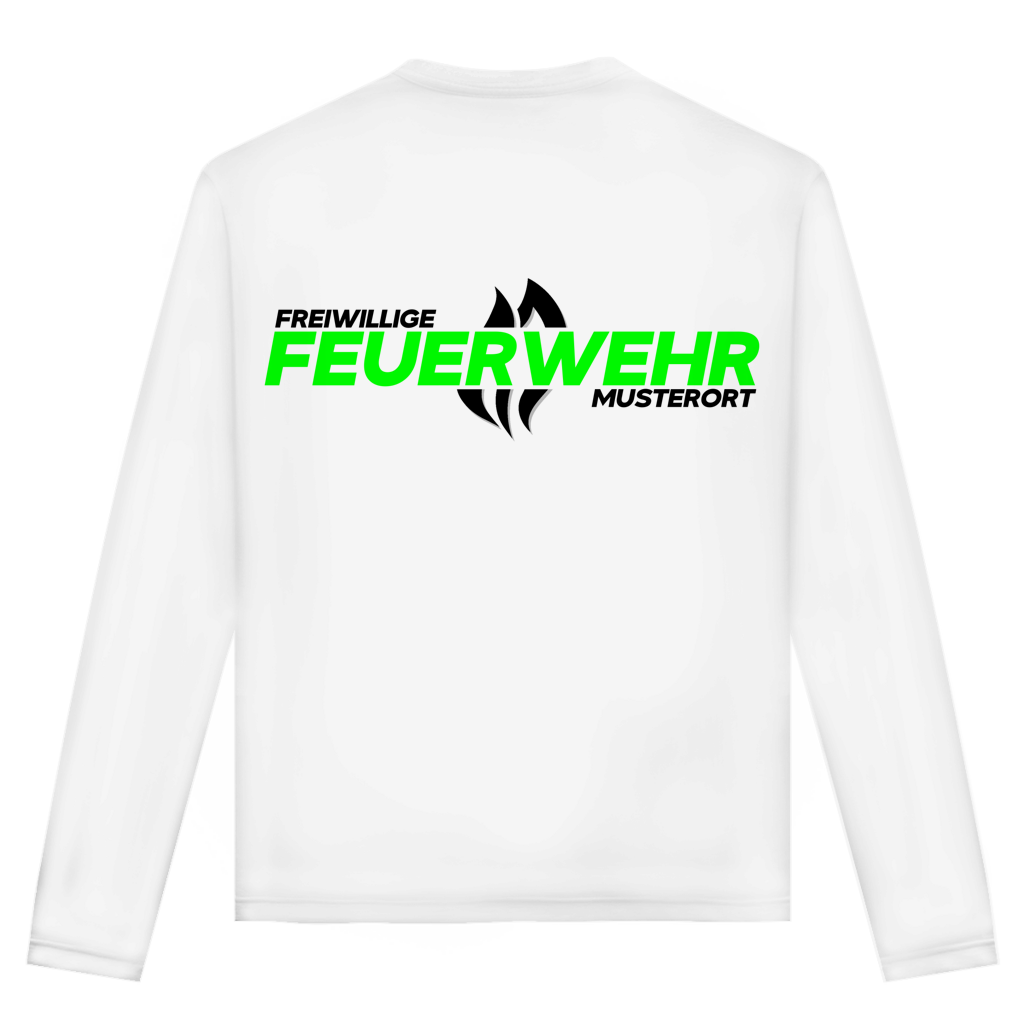 Unisex Langarmshirt - Flamme Freiwillige Feuerwehr Grün [Personalisierbar]
