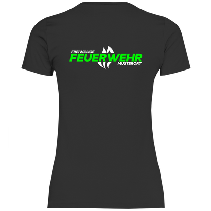 Damen T-Shirt - Flamme Freiwillige Feuerwehr Grün [Personalisierbar]