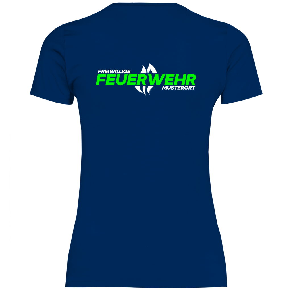 Damen T-Shirt - Flamme Freiwillige Feuerwehr Grün [Personalisierbar]