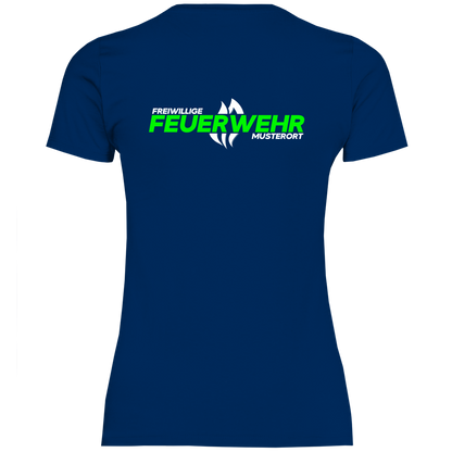 Damen T-Shirt - Flamme Freiwillige Feuerwehr Grün [Personalisierbar]