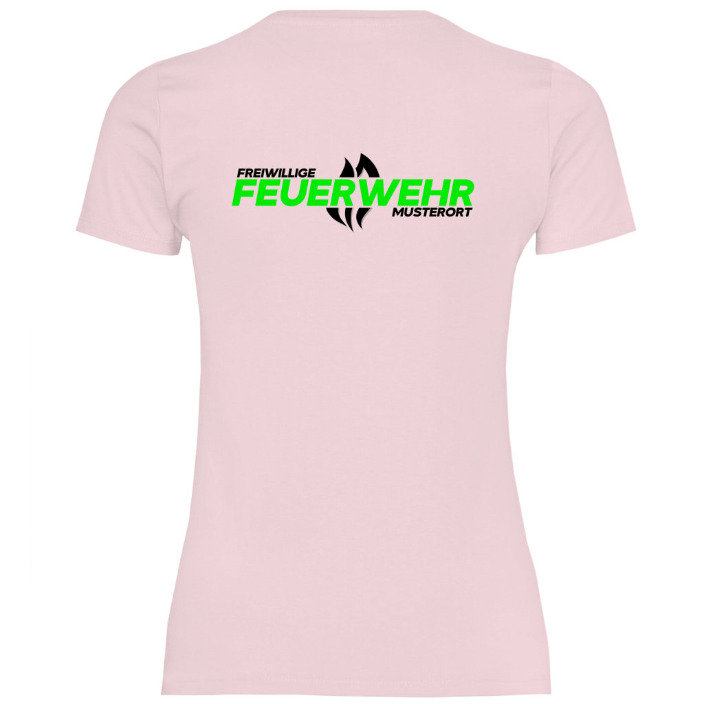 Damen T-Shirt - Flamme Freiwillige Feuerwehr Grün [Personalisierbar]