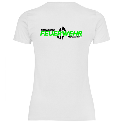 Damen T-Shirt - Flamme Freiwillige Feuerwehr Grün [Personalisierbar]