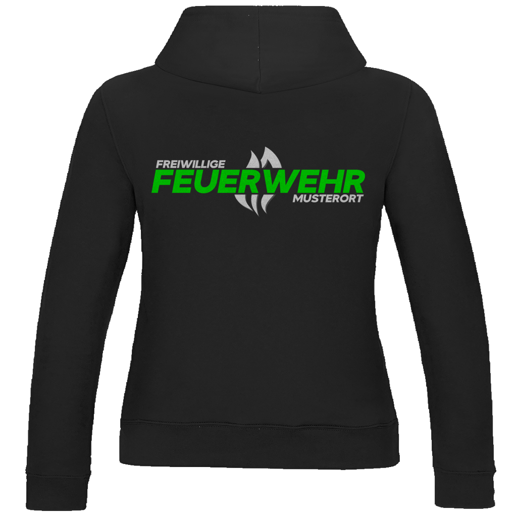 Damen Hoodie - Flamme Freiwillige Feuerwehr Grün [Personalisierbar]